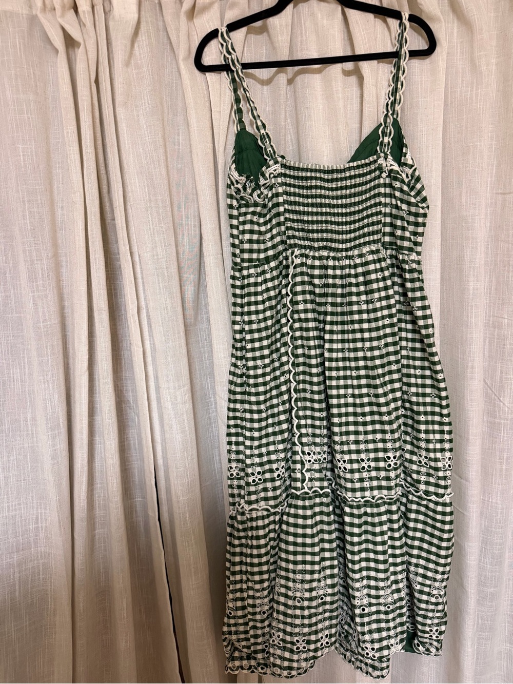 Maeve Green and White Gingham Maxi Dress - Picture 4 of 7
